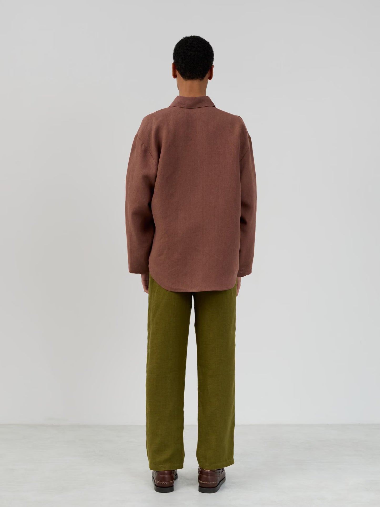 Men’s linen shirt, long sleeve button down, relaxed fit | ALEX